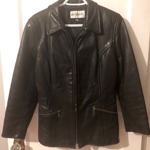Holt Renfrew vintage 90s black leather jacket, women’s medium